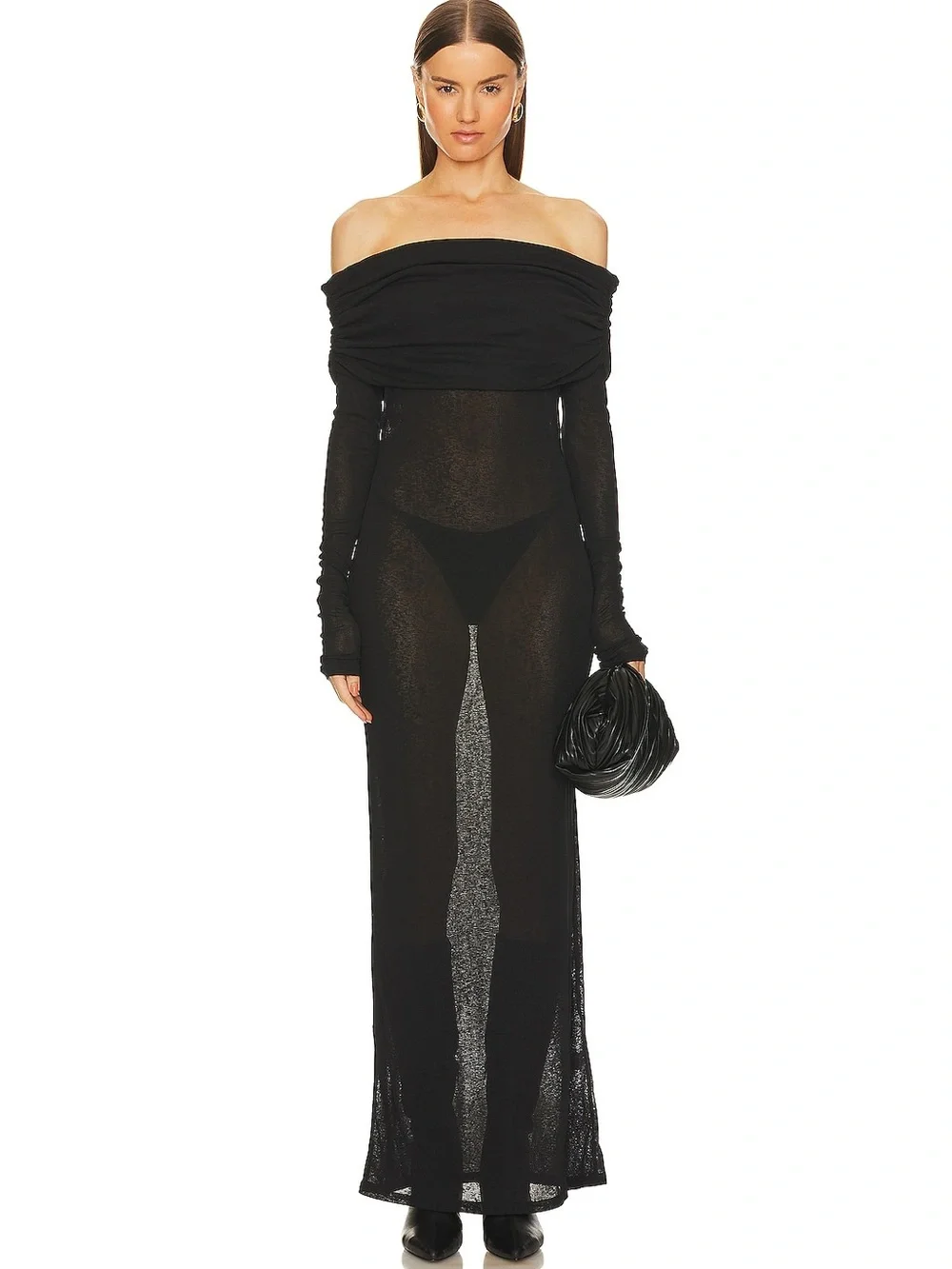 revolve black sheer dress Black Backless Slit Sheer Dresses